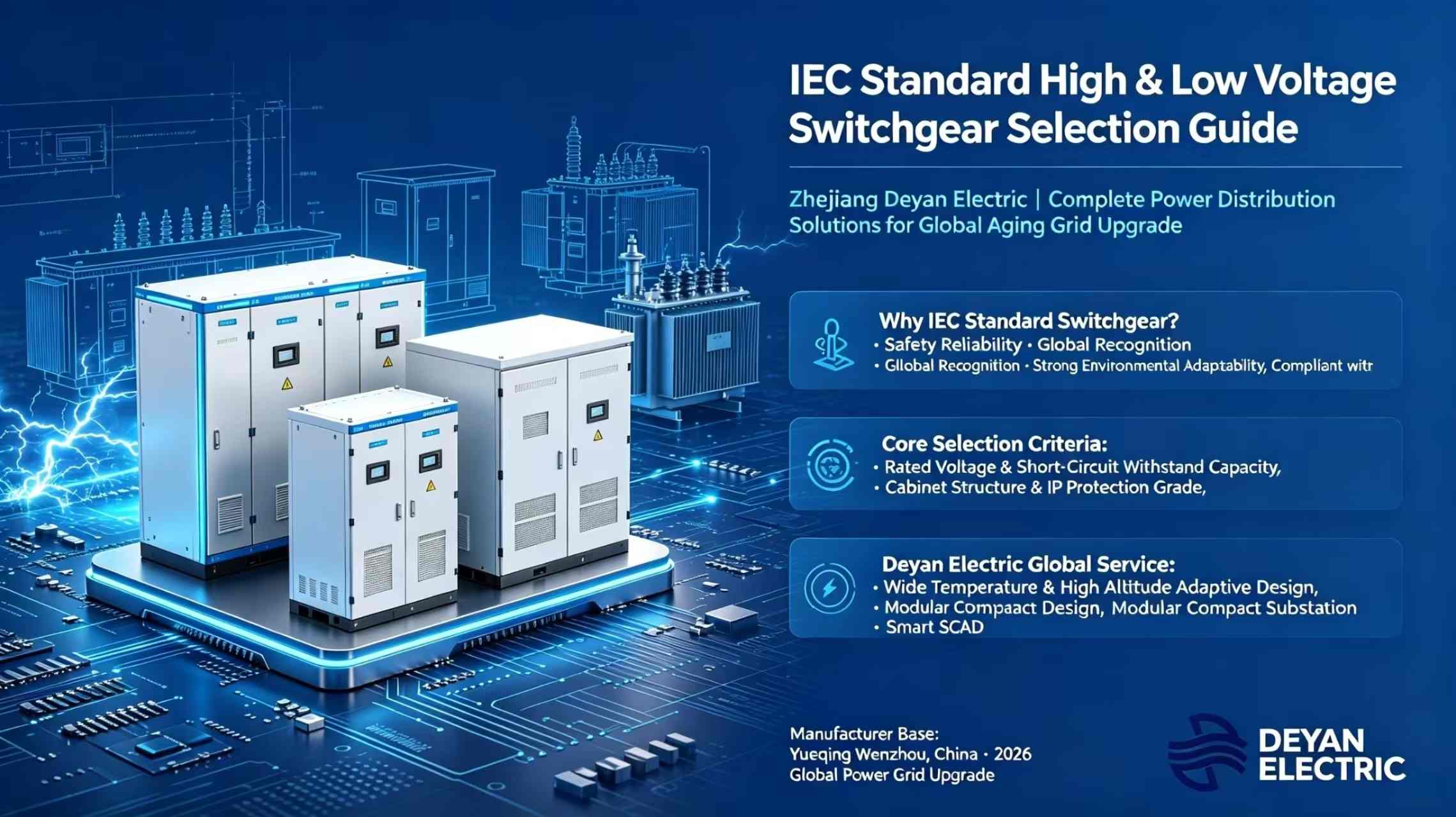 راهنمای انتخاب کلید ولتاژ بالا و پایین استاندارد IEC: Zhejiang Deyan Electric — راه حل های کامل توزیع برق برای ارتقاء شبکه قدیمی در سراسر جهان